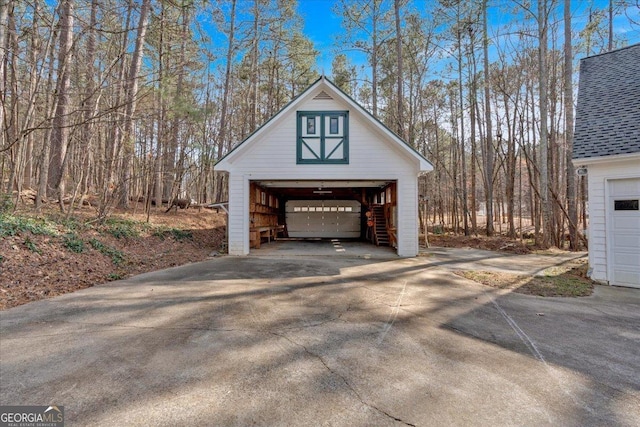 garage with a detached garage