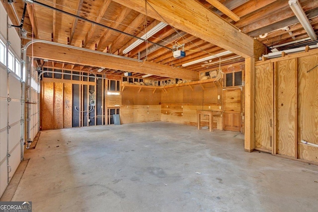 interior space featuring a garage door opener