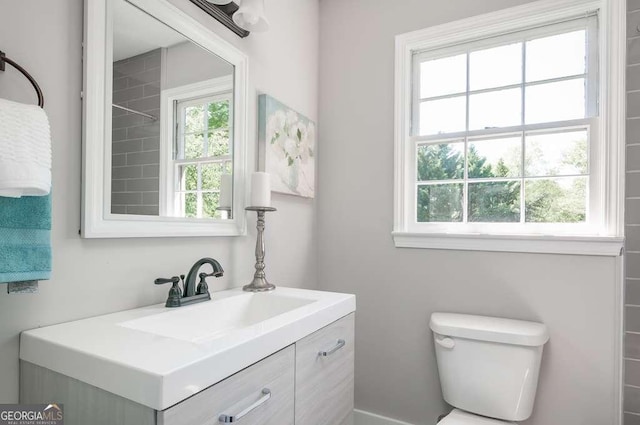 bathroom featuring toilet and vanity