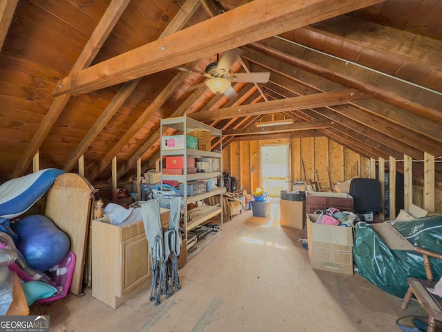 view of unfinished attic