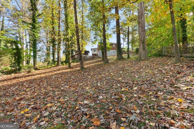 view of yard with fence