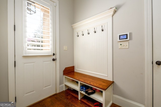 5230 Harris Springs Dr, Cumming, GA 30040 - mudroom featuring healthy amount of natural light and dark wood-type flooring
