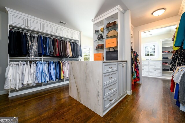 5230 Harris Springs Dr, Cumming, GA 30040 - walk in closet with dark wood finished floors