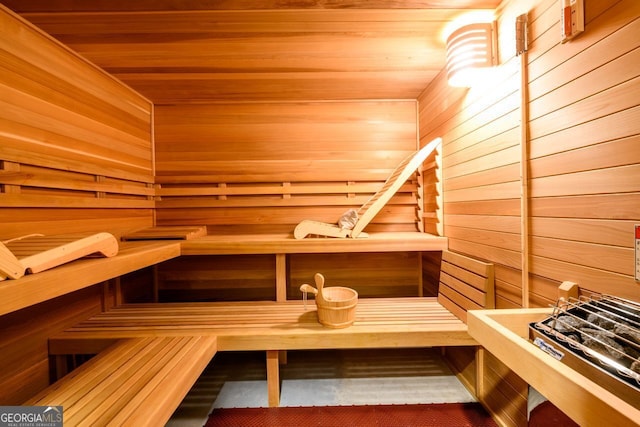 5230 Harris Springs Dr, Cumming, GA 30040 - sauna / steam room with wood walls and wooden ceiling