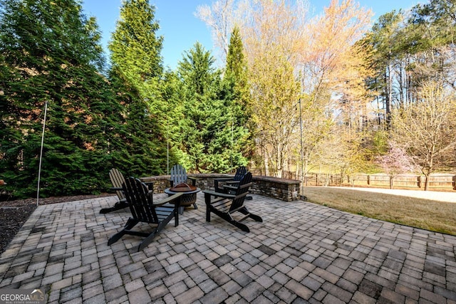 5230 Harris Springs Dr, Cumming, GA 30040 - view of patio featuring a fire pit