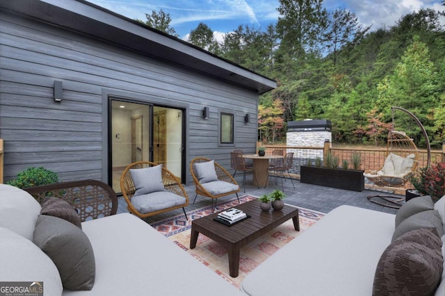 view of patio / terrace featuring an outdoor hangout area