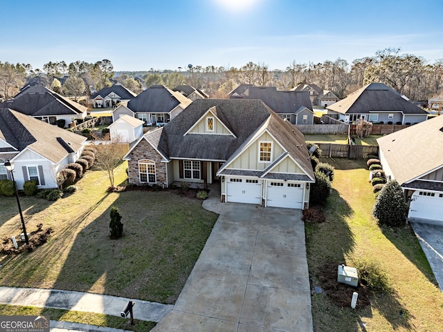 bird's eye view with a residential view