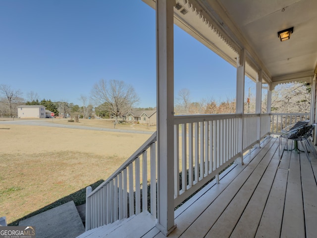 wooden terrace with visible vents