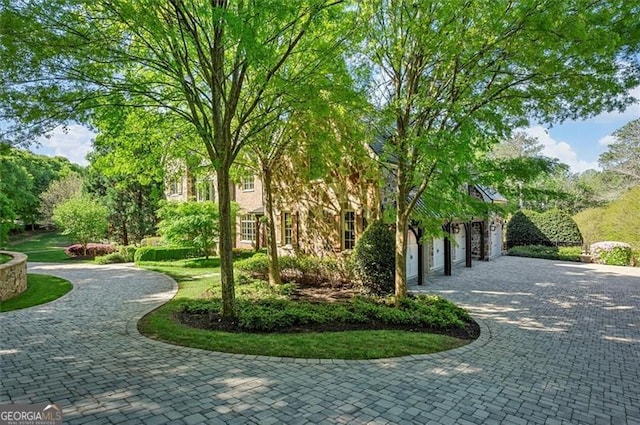 surrounding community featuring curved driveway