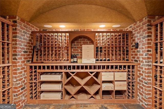 13940 Haystack Ln, Milton, GA 30004 - wine cellar with brick wall