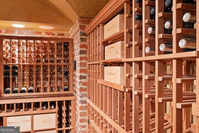 view of wine area