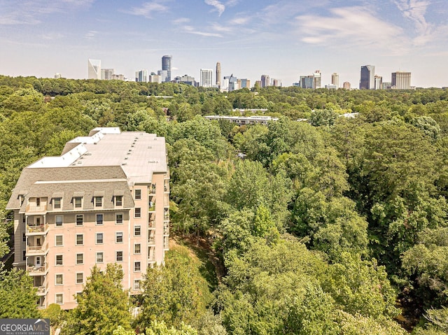 drone / aerial view featuring a view of city