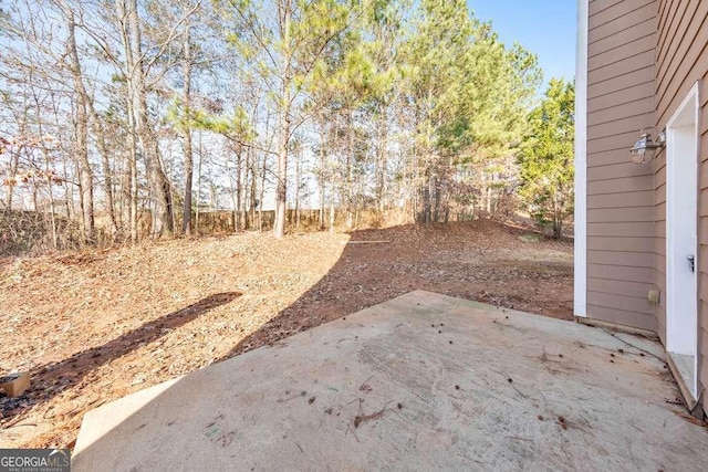 view of yard featuring a patio area and a fenced backyard