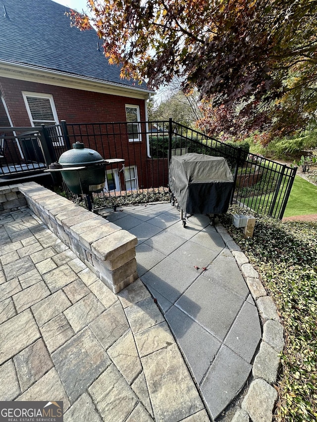 3585 Shepherds Ln, Loganville, GA 30052 - view of patio / terrace with fence and area for grilling