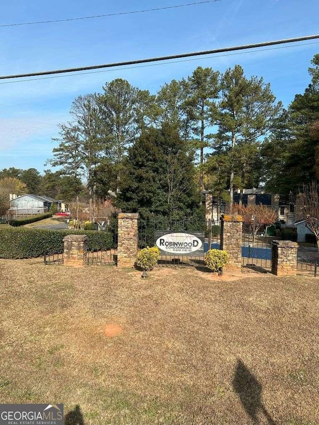 view of community sign