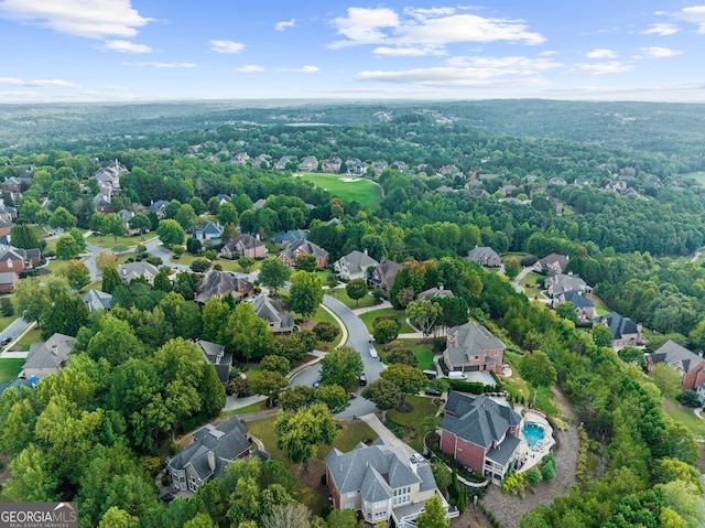 bird's eye view with a residential view