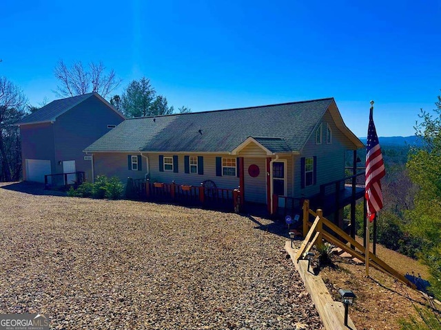 view of single story home