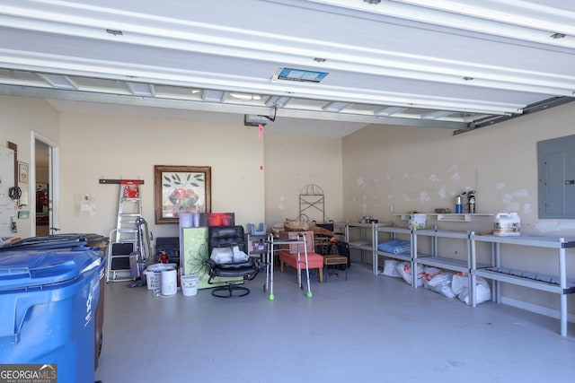 garage with electric panel