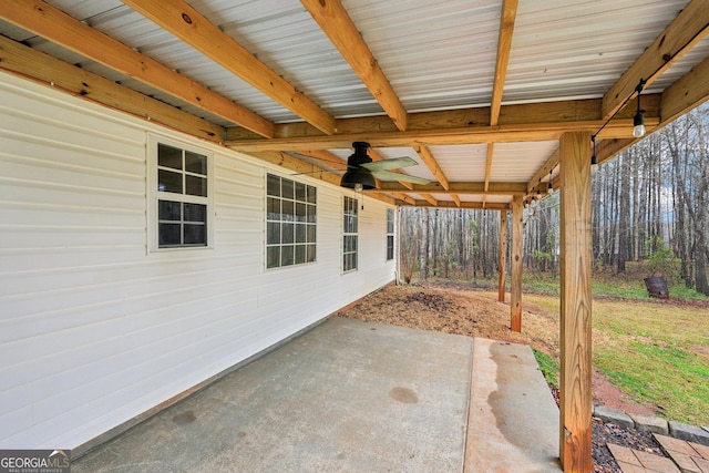 view of patio / terrace with ceiling fan