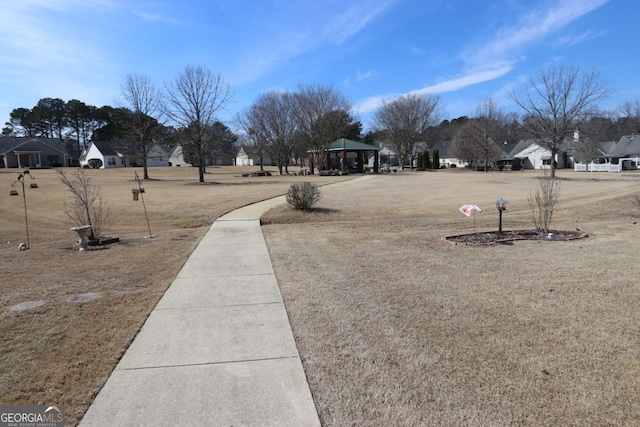 view of yard with a gazebo