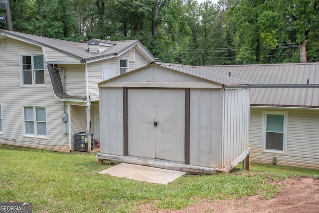 view of shed featuring central AC