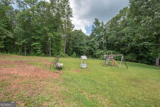 view of yard with a playground