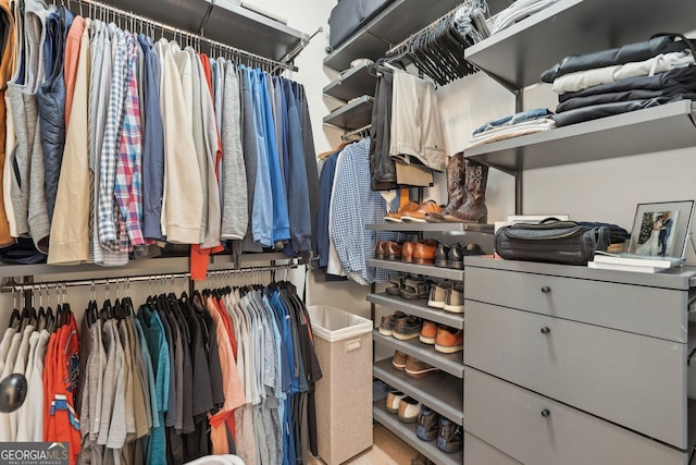 view of walk in closet