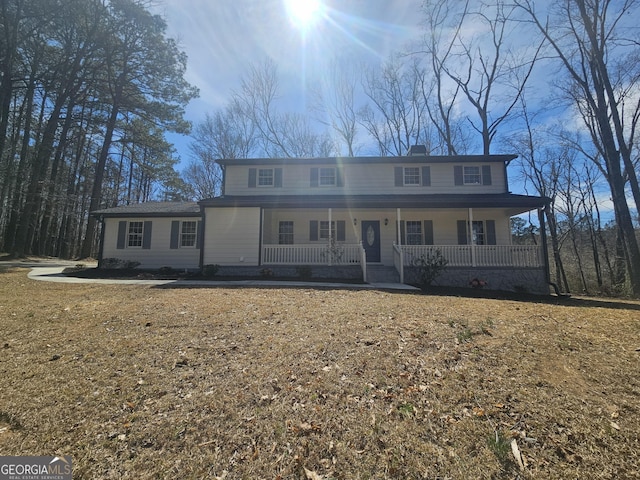 view of front of house featuring covered porch