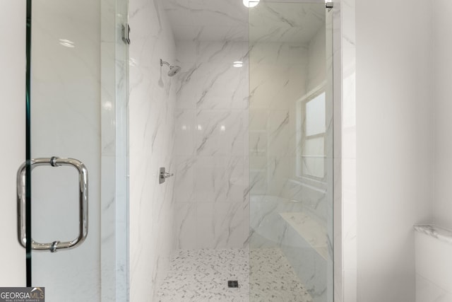 4860 Grandview Ct, Flowery Branch, GA 30542 - full bath featuring a marble finish shower
