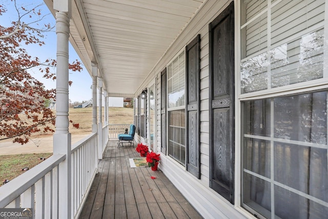 deck with a porch