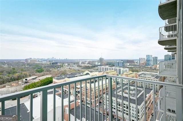 balcony with a city view