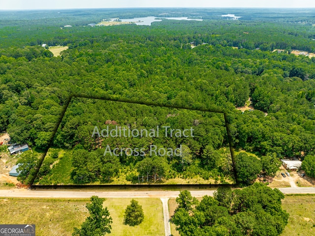 bird's eye view featuring a view of trees