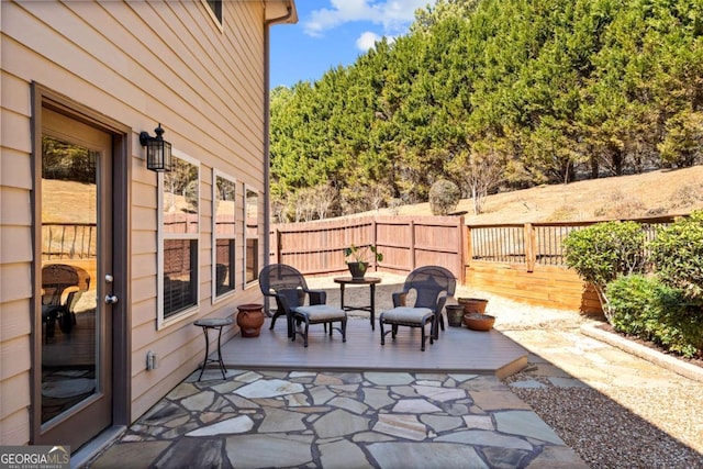 view of patio / terrace with fence