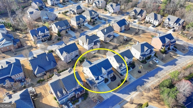 bird's eye view with a residential view