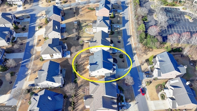 bird's eye view featuring a residential view