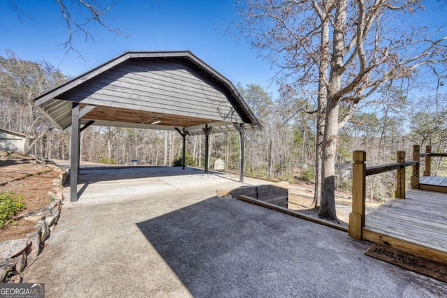 exterior space featuring driveway and a gazebo