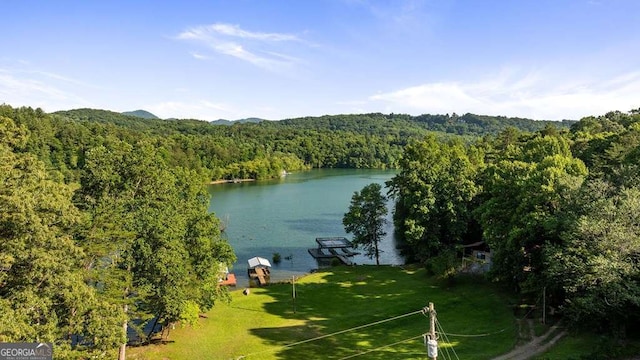 property view of water featuring a view of trees