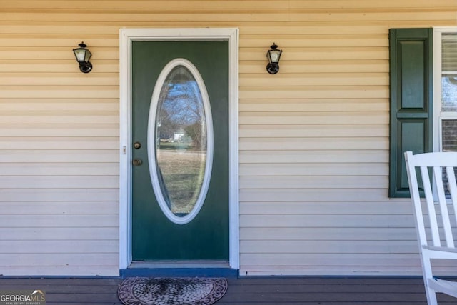 view of doorway to property