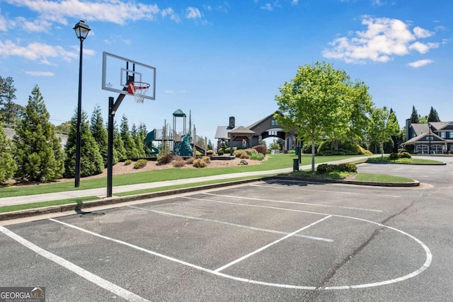 view of basketball court with community basketball court