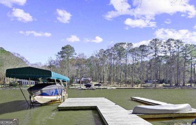 view of dock area