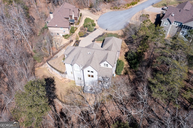 drone / aerial view with a residential view