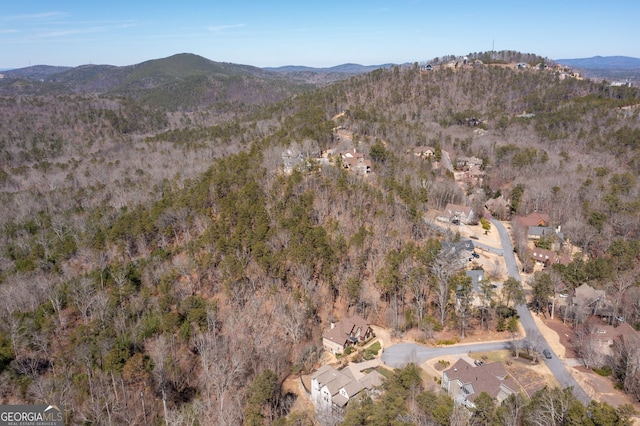 property view of mountains featuring a view of trees