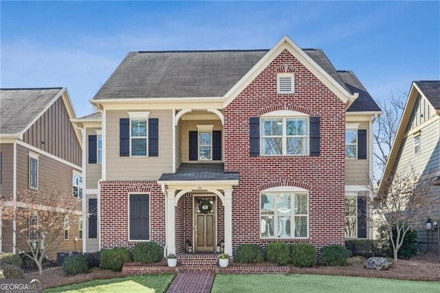 view of front of property with brick siding