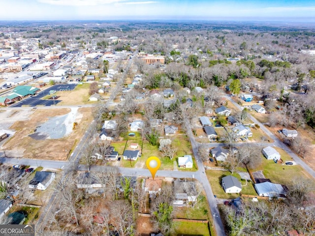 aerial view with a residential view