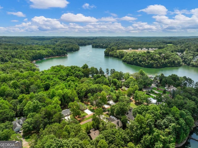 8079 Beachwood Dr, Murrayville, GA 30564 - bird's eye view featuring a water view and a forest view
