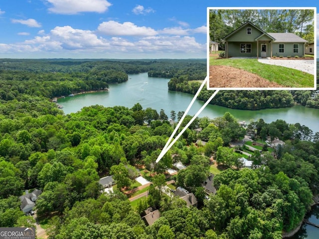 8087 Beachwood Dr, Murrayville, GA 30564 - aerial view with a water view and a forest view