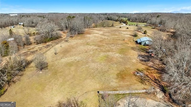 drone / aerial view featuring a rural view