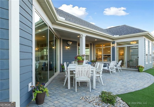 view of patio featuring outdoor dining space