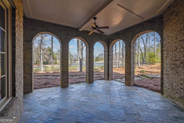 view of patio with ceiling fan