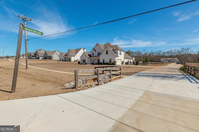 view of street featuring a residential view